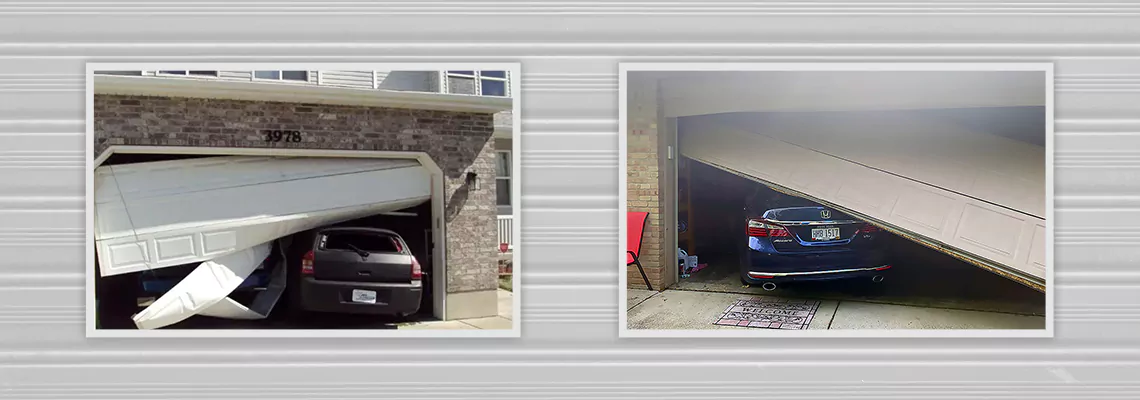 Repair Commercial Garage Door Got Hit By A Car in Aurora, Illinois